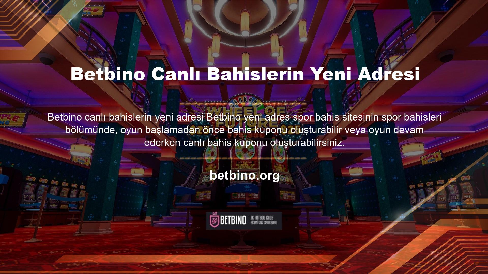 Canlı Bahis, altyapısı ile Betbino Online Canlı Bahis sitesinde oyunculara sunulan, bahissiz bahis özelliğine sahip olup, diğer bahis sitelerine göre daha büyük miktarlar ve daha kapsamlı bahis seçenekleri sunmaktadır